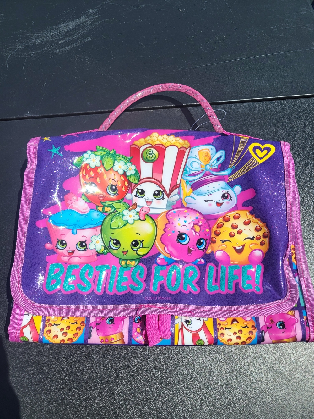 2013 Shopkins Besties For Life Carrier Bag Pink Purple Multicolored Plastic NWT